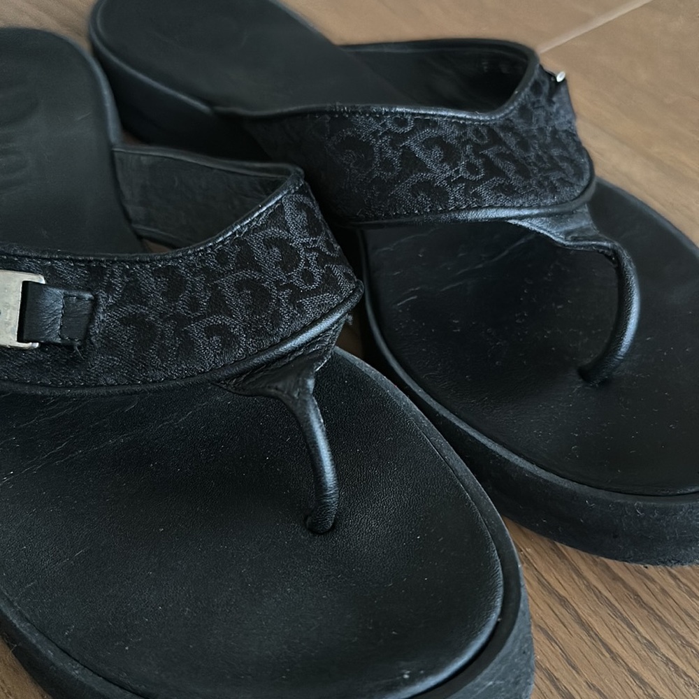 Christian Dior Diorissmo Black Logo Platform Flip Flops Flop Sandals - Picture 13 of 17
